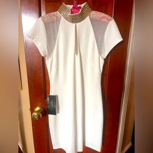 bebe white bodycon dress